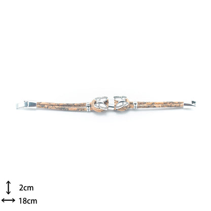 Bracelet pour femme fait main en liège naturel BR-518-MIX-5