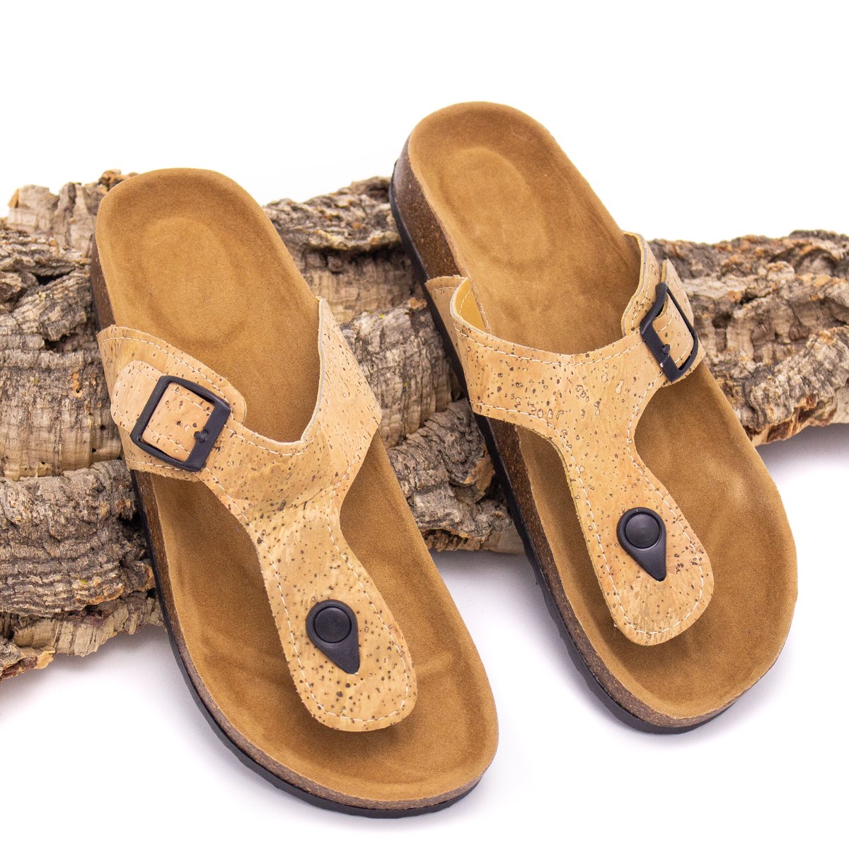 Sandales d’été en liège naturel - Sandales de mode plage - Sandales de vacances L-503 