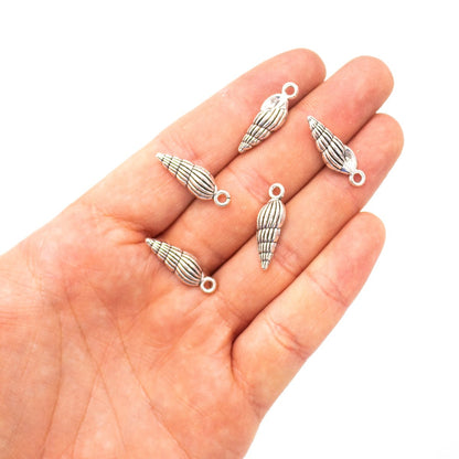 10 units 7x23mm Pendant antique silver Spiral Shell jewelry pendant Jewelry Findings & Components D-3-417