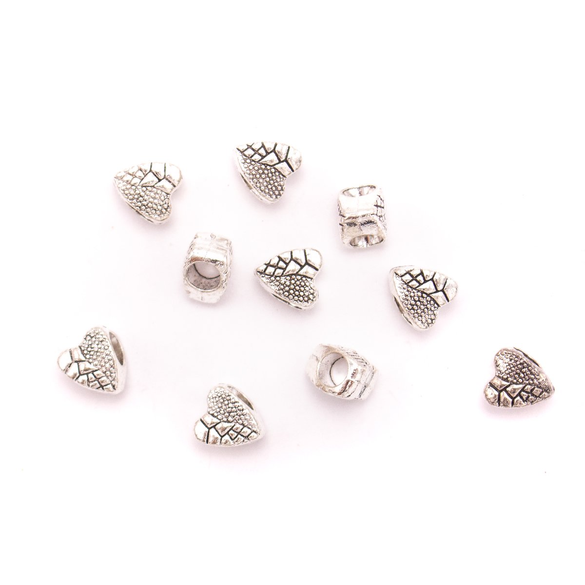 20PCS For 5mm leather antique silver zamak 5mm round heart beads Jewelry supply Findings Components- D-5-5-152