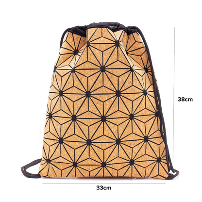 Geometric Cork Polochon Vegan Backpack | THE CORK COLLECTION