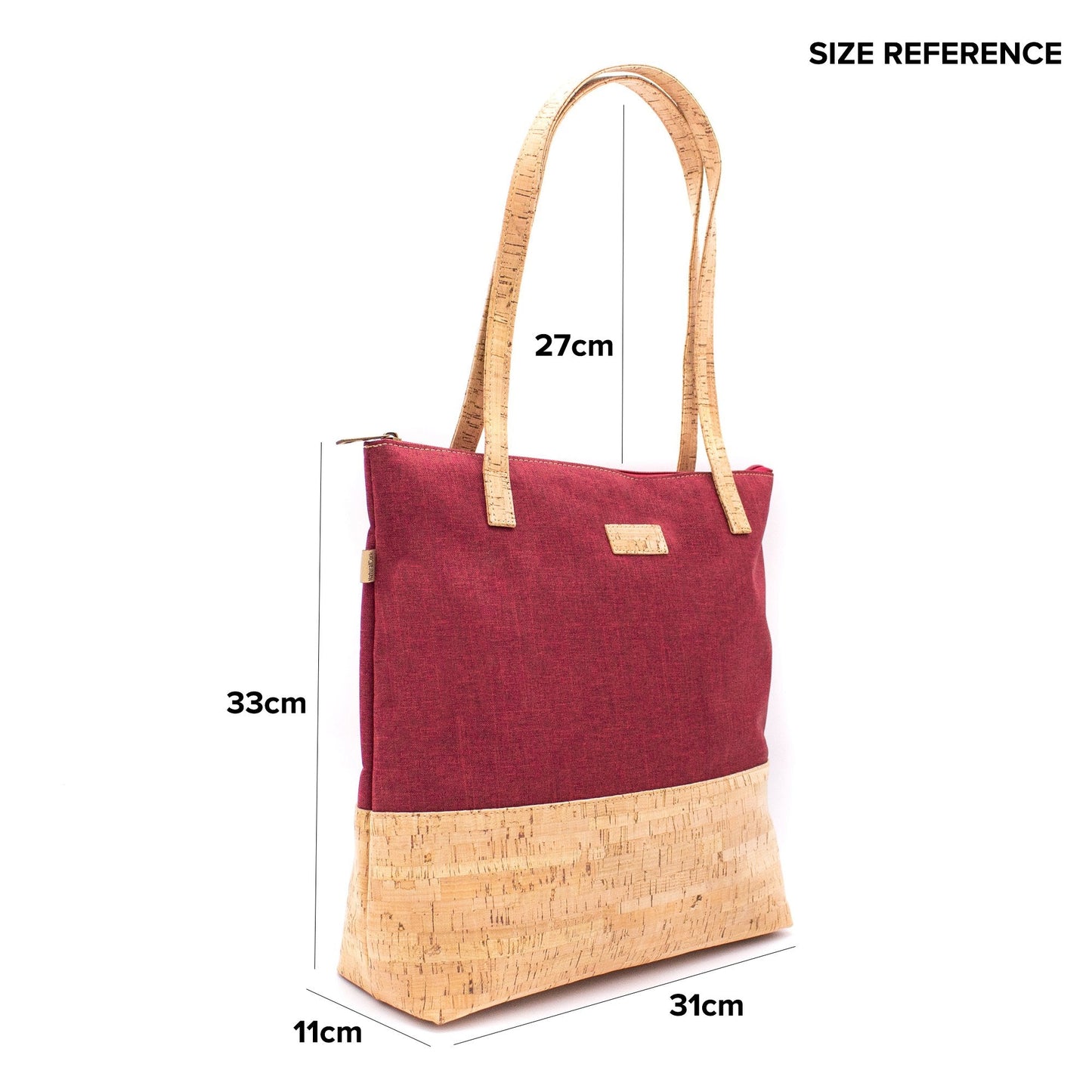 Cork w/ Red Fabric Women's Tote Bag BAG-2057-B