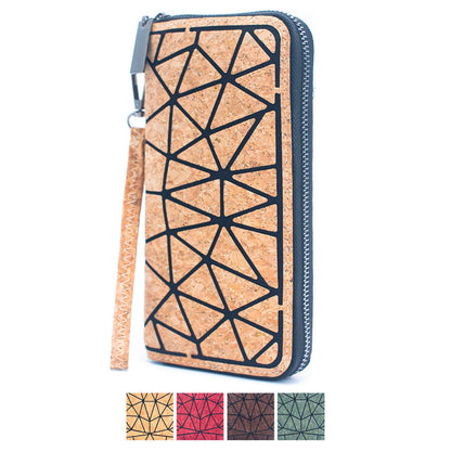 Multiple Colour Geometric Cork Zipper Wallet | THE CORK COLLECTION