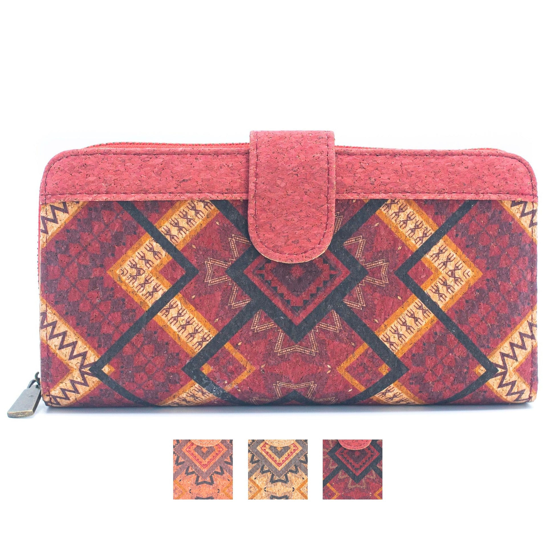 Colorful Patterns Vegan Cork Folding Wallet | THE CORK COLLECTION