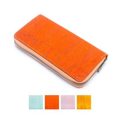 Solid Color Cork Women Card Zipper Vegan Wallet | THE CORK COLLECTION