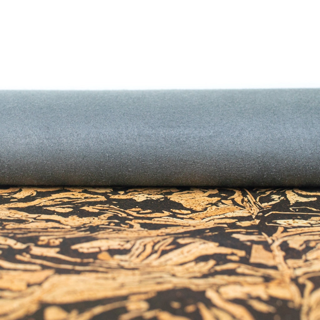 Coffee Swirl: Natural Cork Fabric With Embedded Bean Cof-490 Cork Fabric