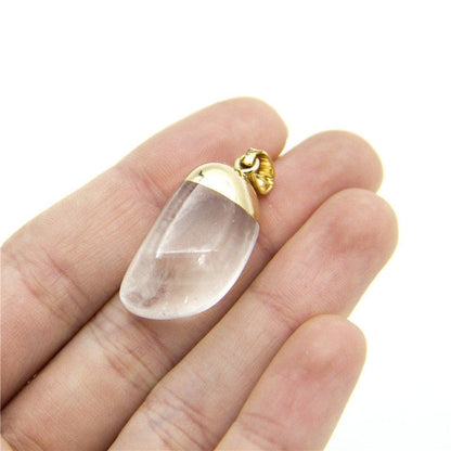 1 pièces or transparent poli pierre naturelle cristal forme irrégulière pendentif 27x13mm bijoux trouver D-3-346-E