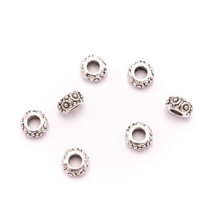 20 pièces pour perles rondes en zamak argent antique en cuir de 5mm, composants de résultats d'approvisionnement en bijoux-D-5-5-149