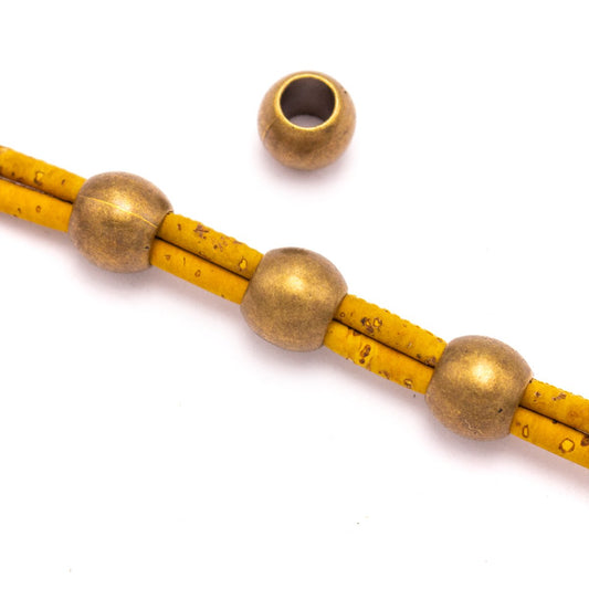 20 pièces pour cuir de 5mm, argent antique, zamak, perles rondes en Bronze de 5mm, fourniture de bijoux, composants-D-5-5-173
