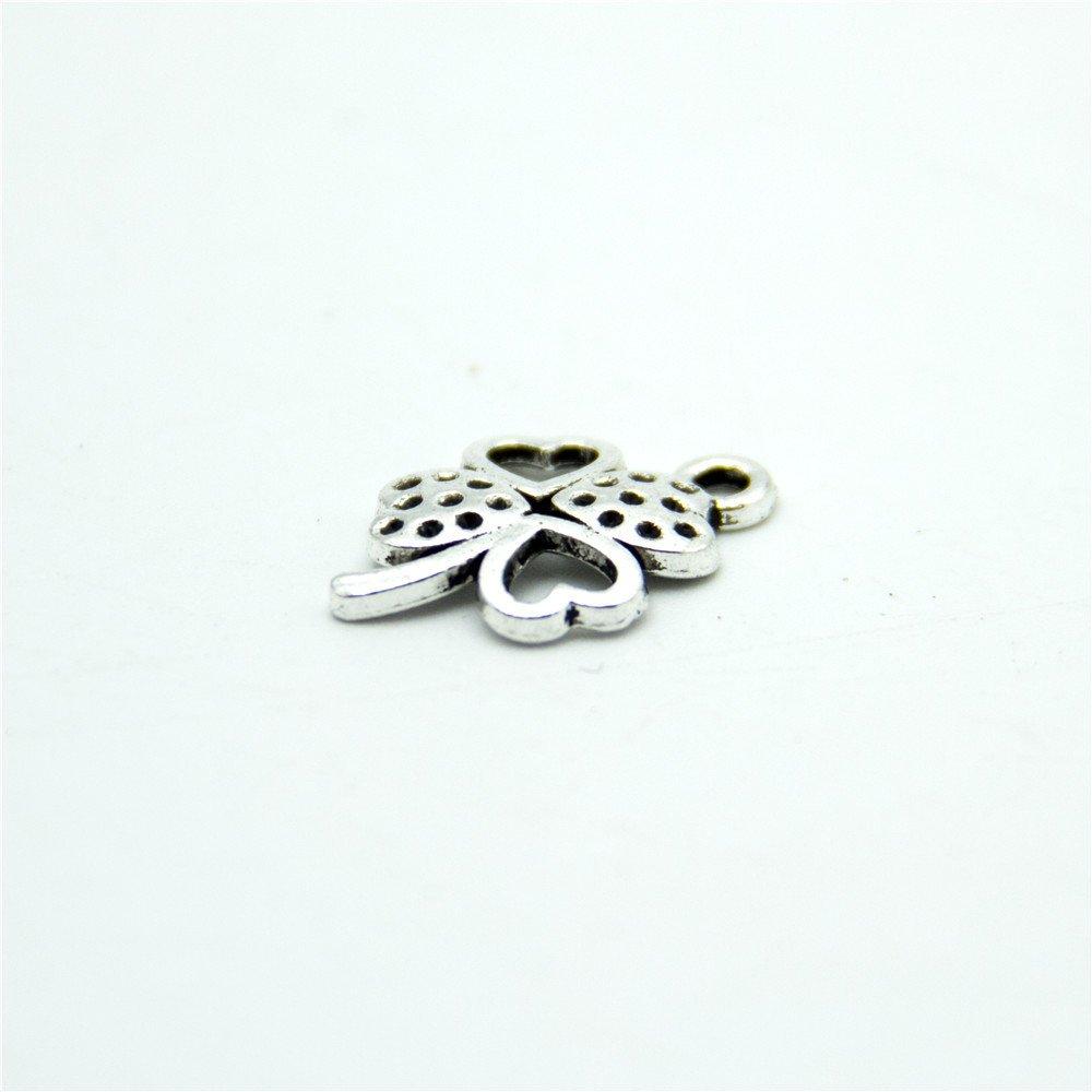 80 units Pendant antique sliver Love and Clover Pendants Jewelry Findings & Components D-3-306