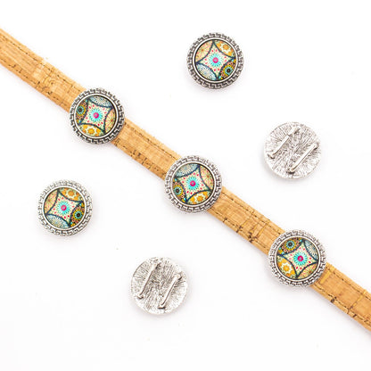 10 unités pour curseur de cordon plat de 10 mm avec carreaux portugais pour la recherche de bracelets (20 mm) D-1-10-212