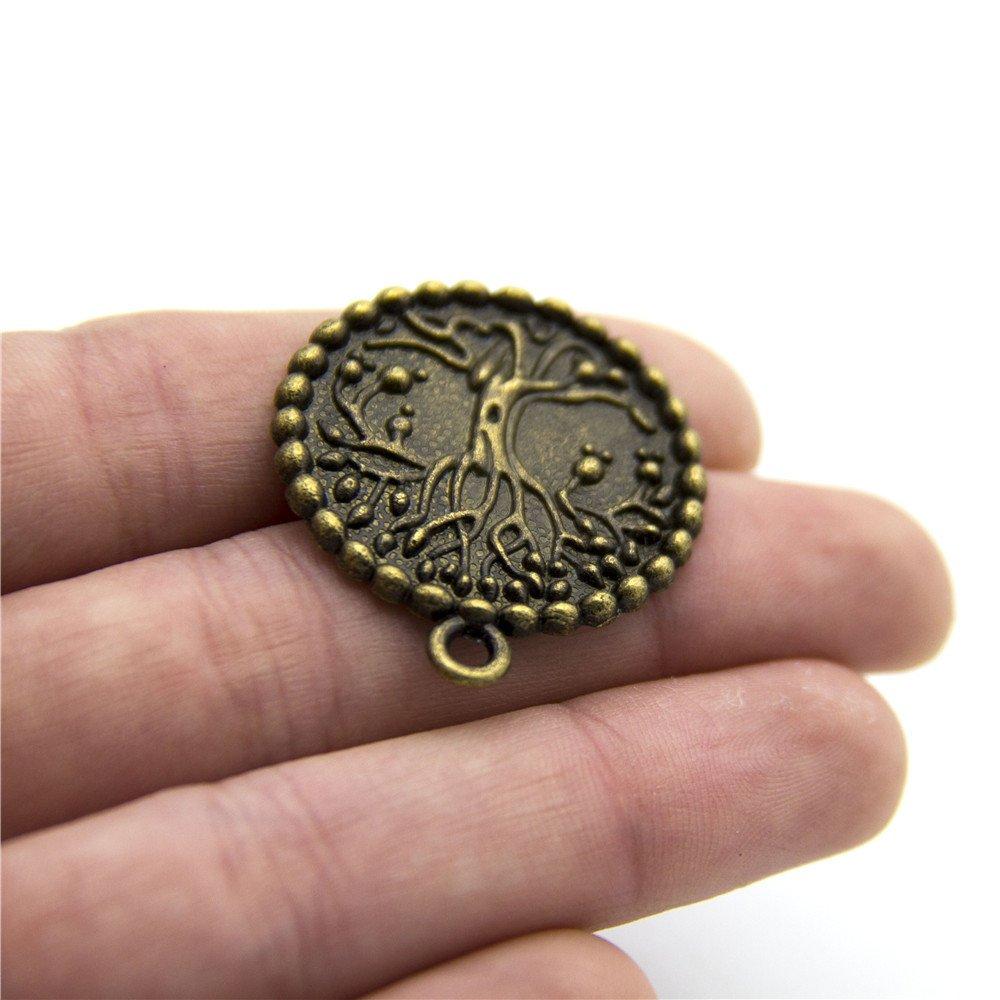 5 units antique brass life of tree finding jewelry finding suppliers D-3-265