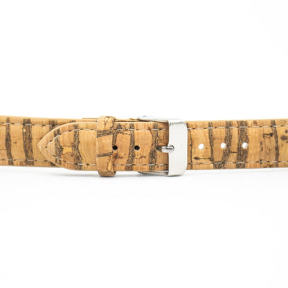 20mm Natural Cork Watch Strap with Stripes E-022-20