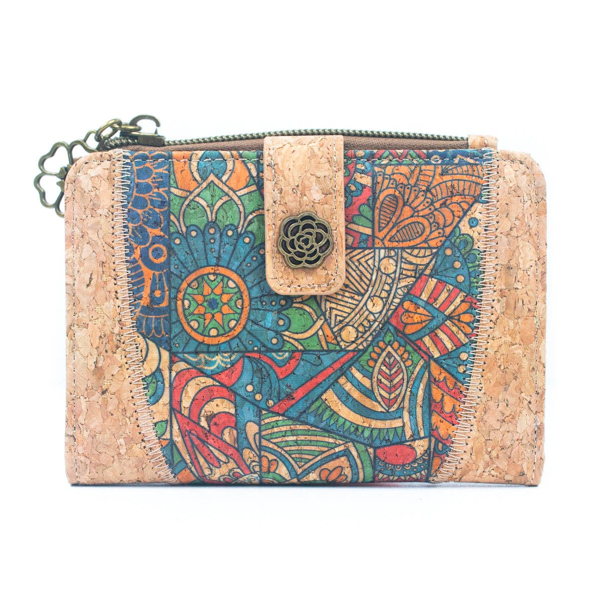 Natural Cork Floral-Print Women's Compact Wallet | THE CORK COLLECTION