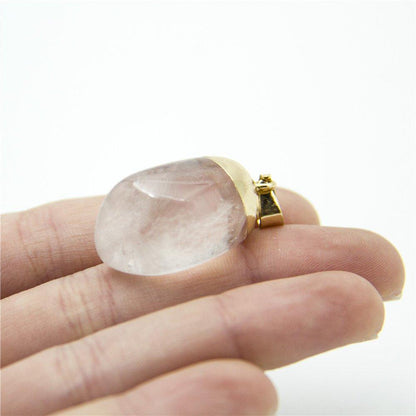 1 pièces or transparent poli pierre naturelle cristal forme irrégulière pendentif 27x13mm bijoux trouver D-3-346-E