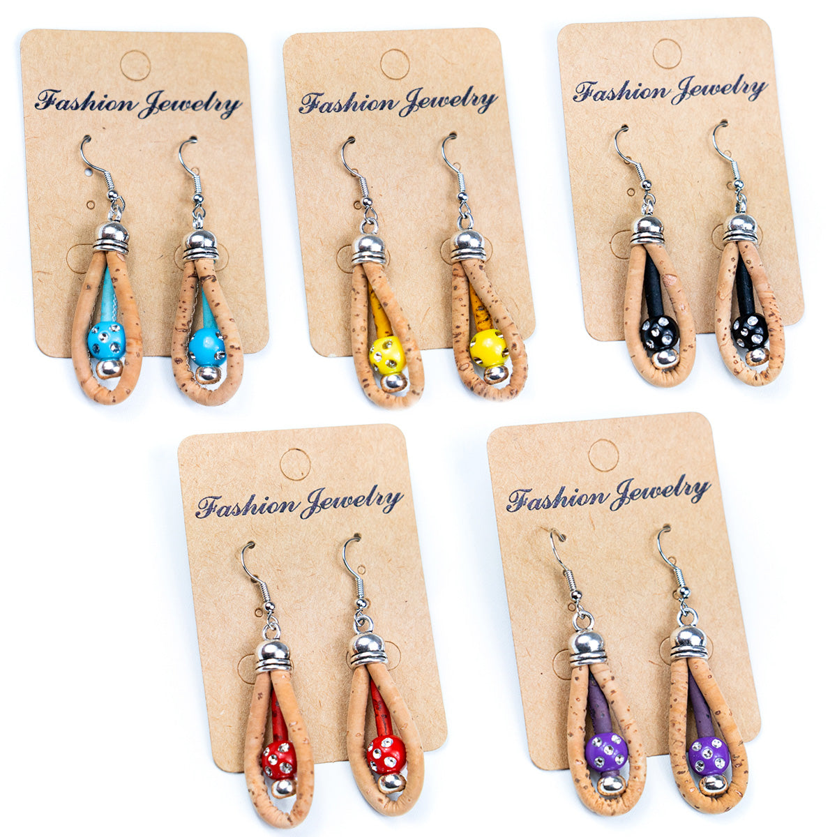 Handmade Color Cork Earrings for Women ER-167-MIX-5