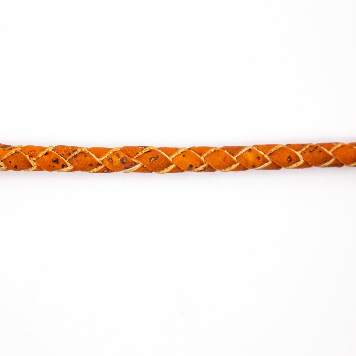 10 mètres de cordon de liège rond tressé orange de 4 mm COR-382 