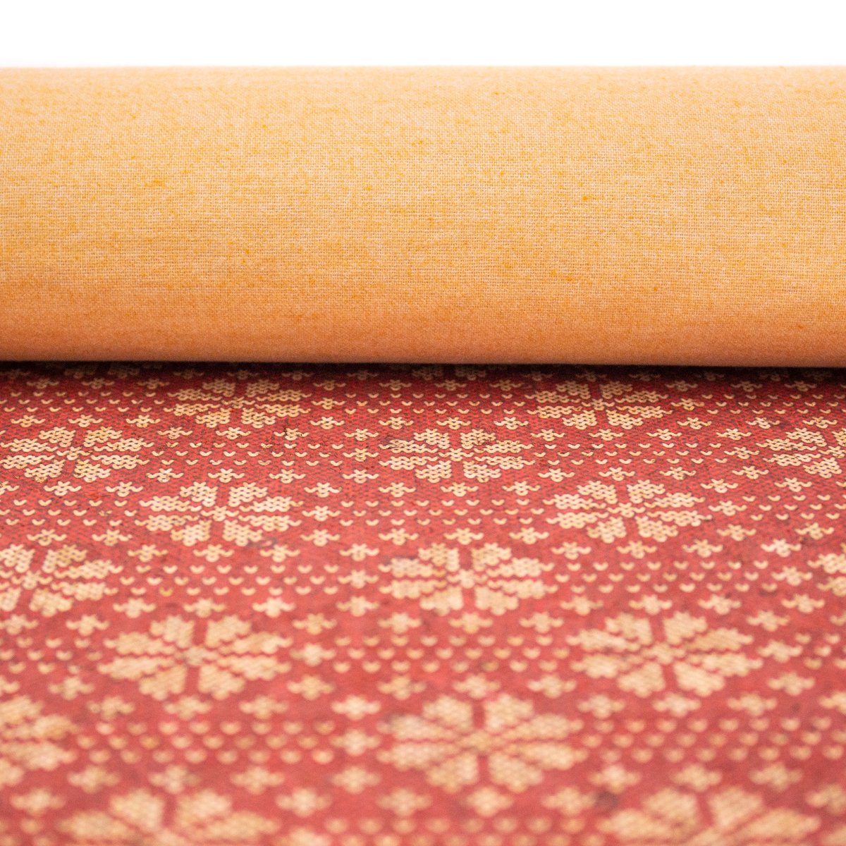 Natural Cork Christmas Red Snowflake Pattern Fabric Collection COF-328