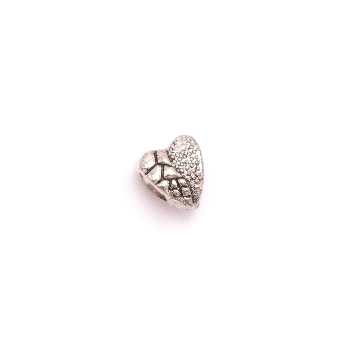 20 pièces pour cuir de 5mm, argent antique, zamak, perles rondes en forme de cœur, fourniture de bijoux, composants-D-5-5-152