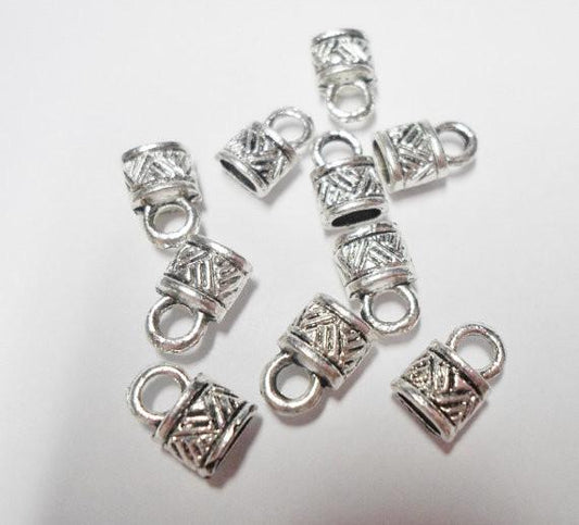 50Pcs for 4mm Flat leather ends clasp, Antique Silver jewelry supplies jewelry finding D-6-20
