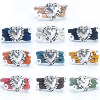 Colorful heart ring handmade original natural Cork Rings  RW-007-MIX-10