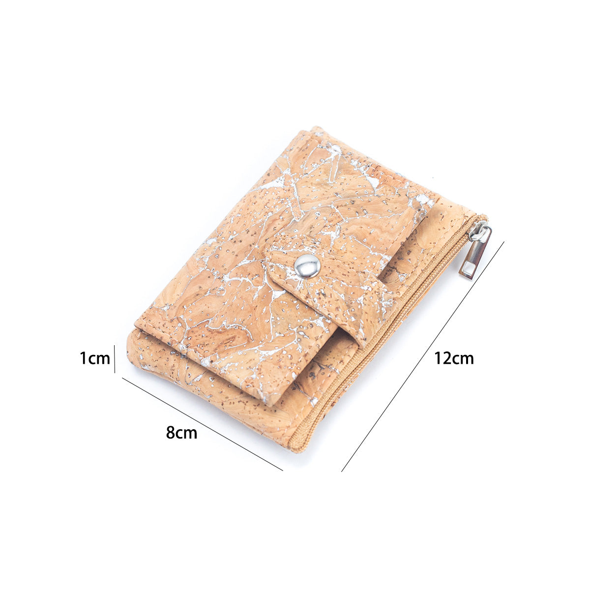 Slim Gold & Silver Cork Snap Short Wallet | THE CORK COLLECTION