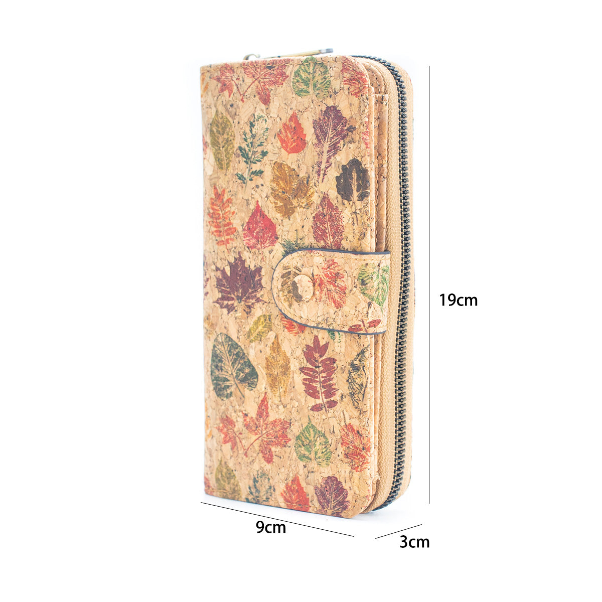 6 portefeuilles en liège naturel avec motifs floraux (paquet de 6 unités) HY-033-MIX-6 