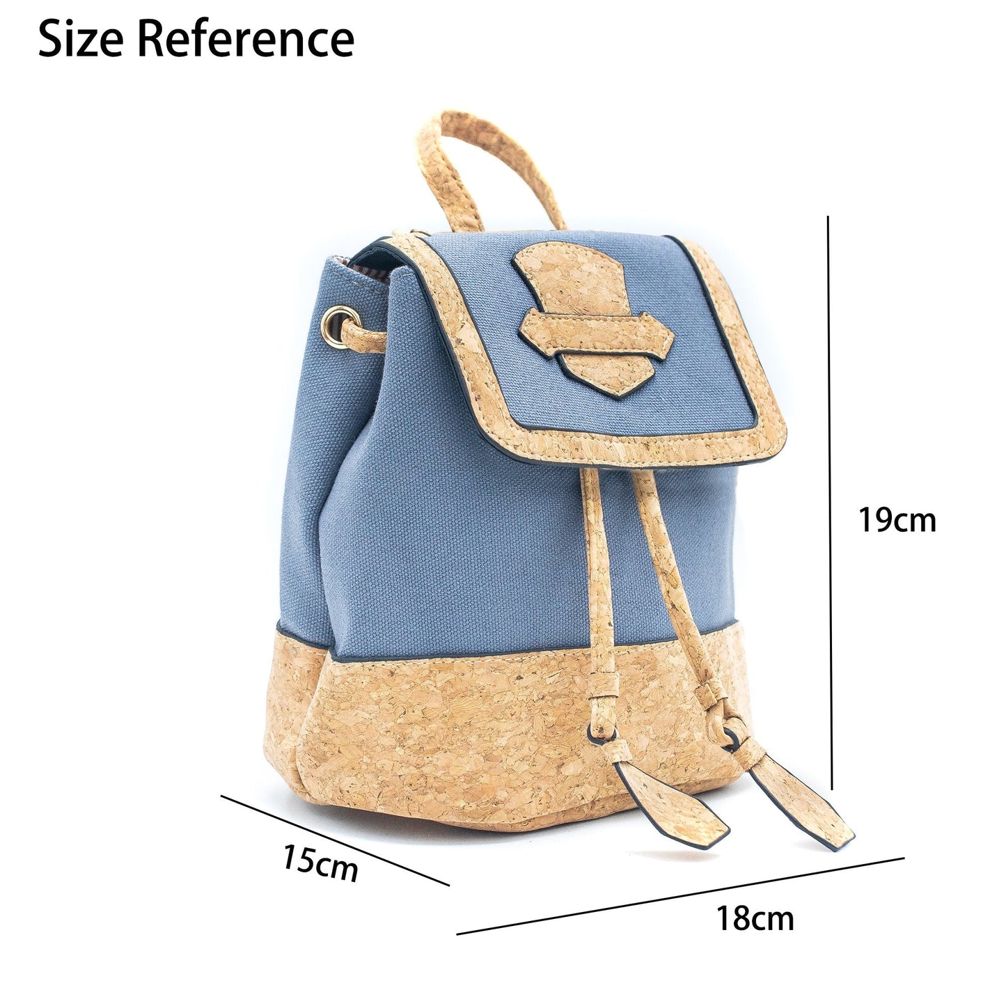 Azure Chic Cork & Cotton Vegan Backpack | THE CORK COLLECTION