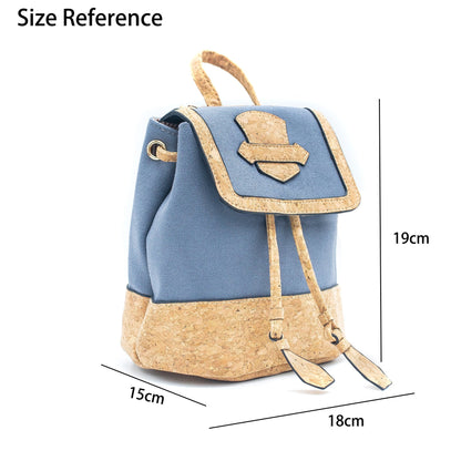 Azure Chic Cork & Cotton Vegan Backpack | THE CORK COLLECTION