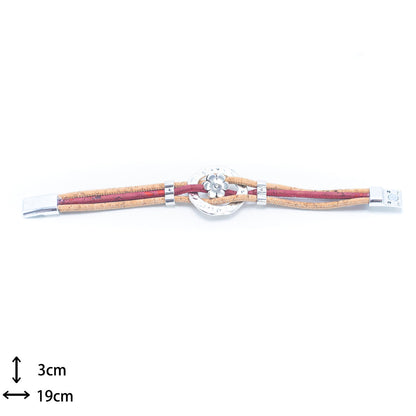 Bracelet en liège fait main fleur de cercle BR-416-MIX-5 