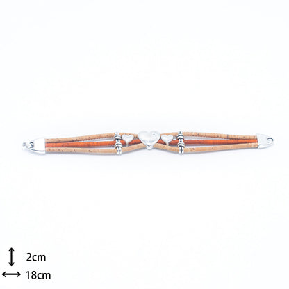 Triple Heart Cork Bracelet BR-428-MIX-5（NEW)）