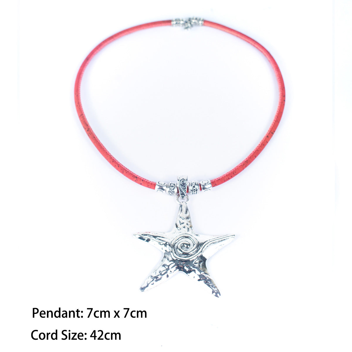 Liège coloré rond de 5MM avec collier en liège pour femmes fait main étoile N-209-MIX-5