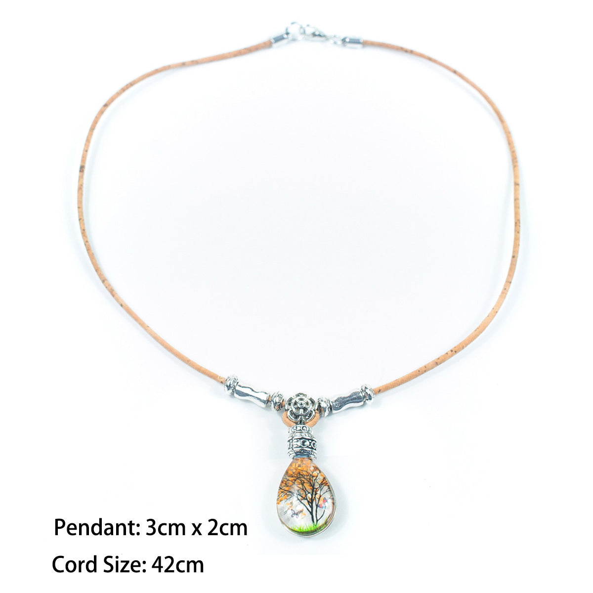handmade women's cork necklace N-100-MIX-4