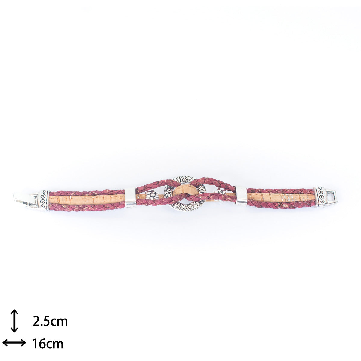 Liège naturel avec accessoires Bracelet pour femmes fait à la main BR-007-5