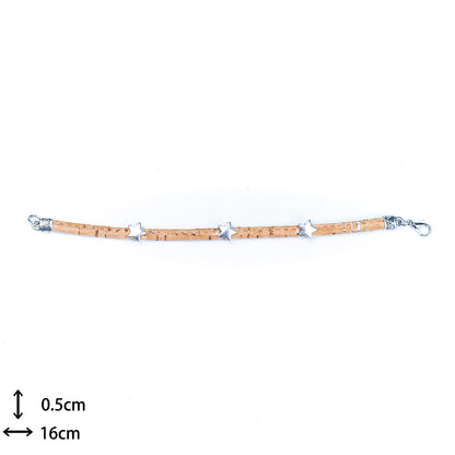 Bracelet en liège coloré fait à la main pour femme BR-426-MIX-8