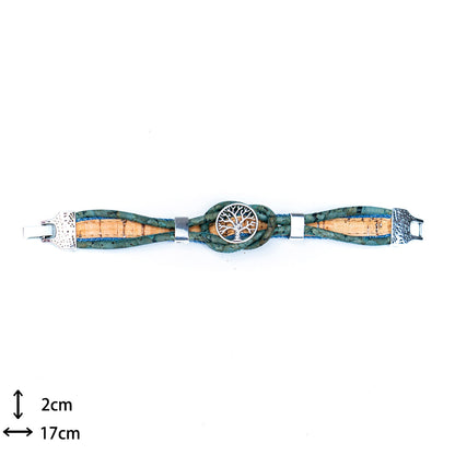 Bracelet en liège coloré fait à la main pour femme BR-452-MIX-5