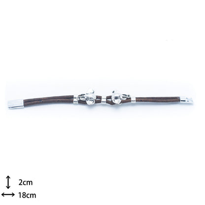 Natural Cork & Elephant Accessories Handmade Unisex Cork Bracelet BR-231-MIX-5