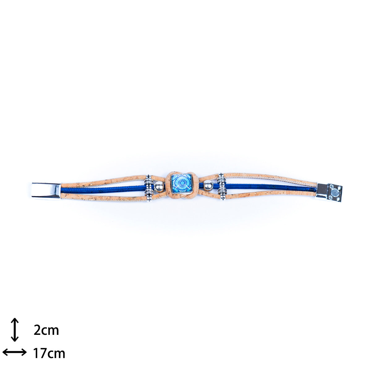 Bracelet en liège coloré fait à la main pour femme BR-515-MIX-5